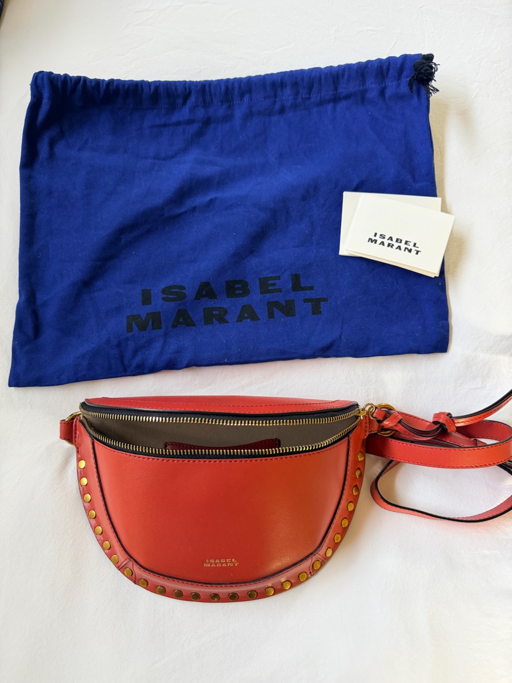 Isabel Marant Skano Studded Shoulder Bag - Brick Orange